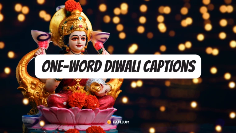 One Word Diwali Captions for Instagram